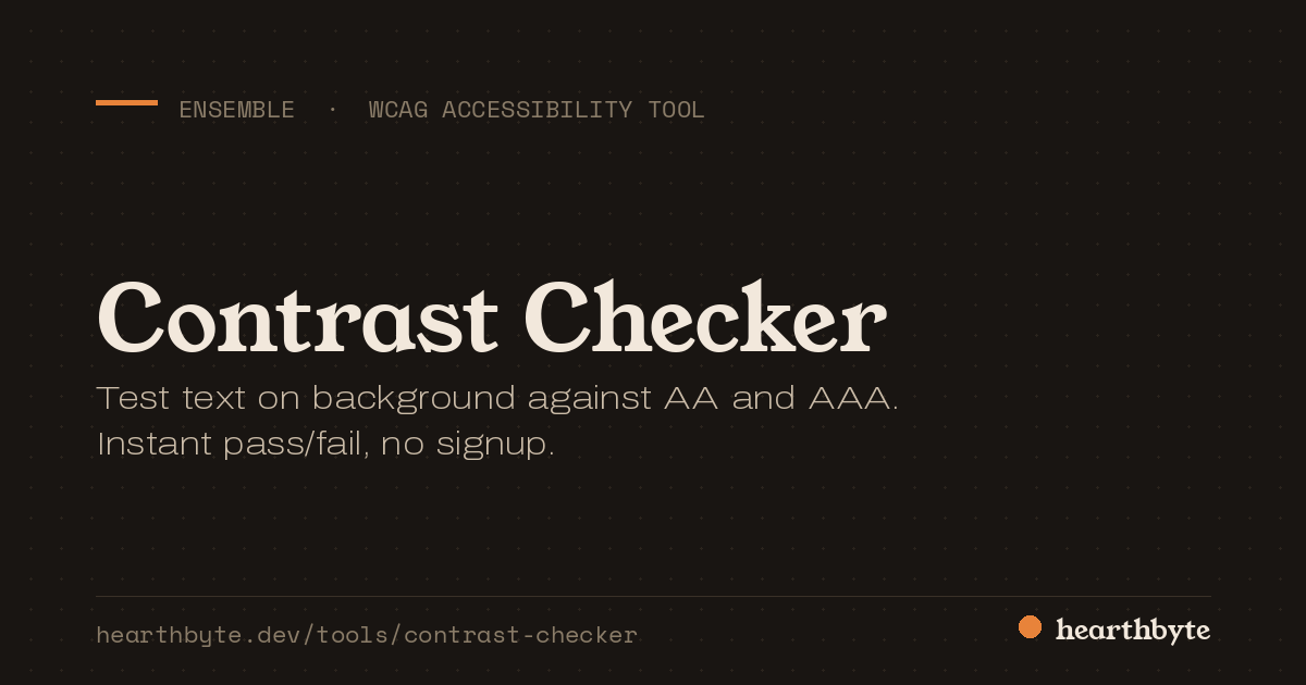 Color Contrast Checker - WCAG Accessibility Tool | HearthByte